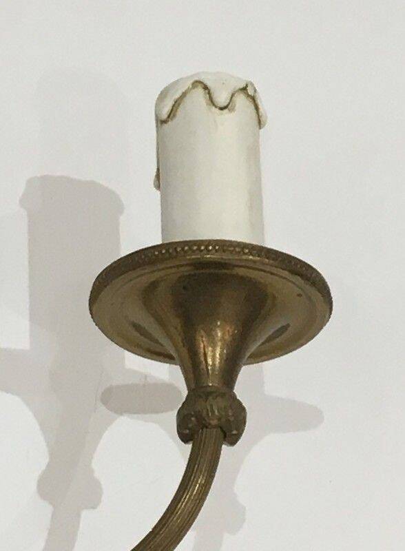 Pair of Louis XVI style bronze wall sconces with quivers