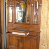 Oak and marble wall coat sores door