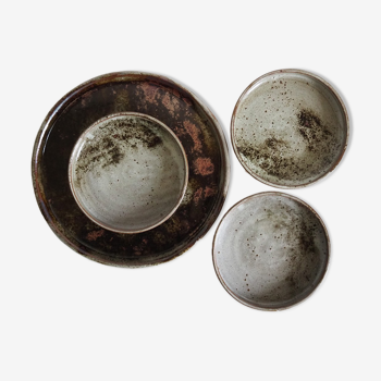 Set of old sandstone plates, handcrafted