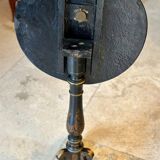 Blackened wooden pedestal table from the 19th century Napoleon III burgundy, decorated with mother-of-pearl