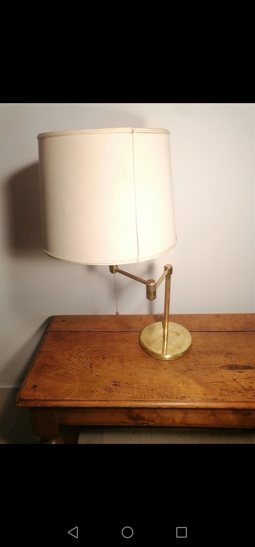 Articulated desk lamp, 2 arms, gilded brass XX th era