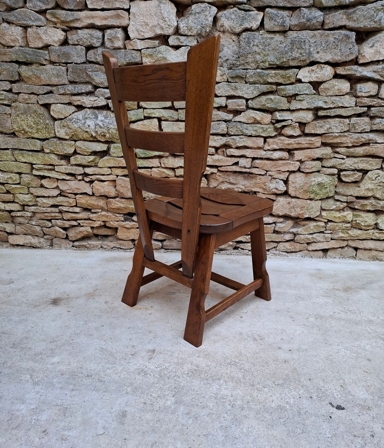 Brutalist oak chairs