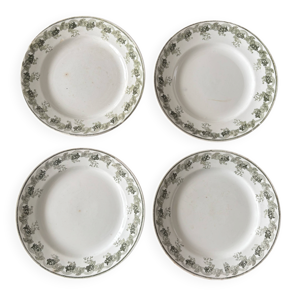Lot de 4 assiettes plates Terre de Fer Moulin des Loups modèle Violett