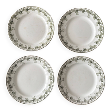 Set of 4 flat plates Terre de Fer Moulin des Loups model Violett