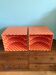 Cube rangement porte vinyles - orange à pois blanc