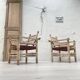 Pair of wooden armchairs and ropes