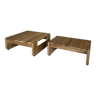 Duo of elm coffee tables / Edition Maison Regain