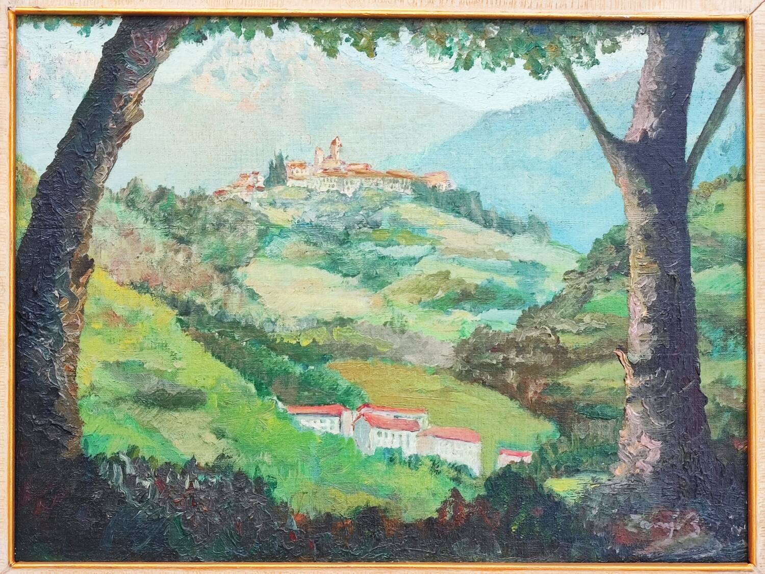 Painting - Italian village landscape