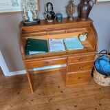 Cylinder Desk in Solid Pine - Careful Restoration - Bohemian Style