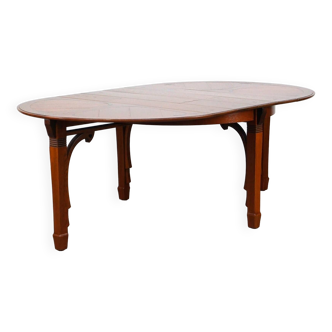 Table à manger extensible/table coulisse de la série de design Jugendstil/Art Nouveau de Schuitema