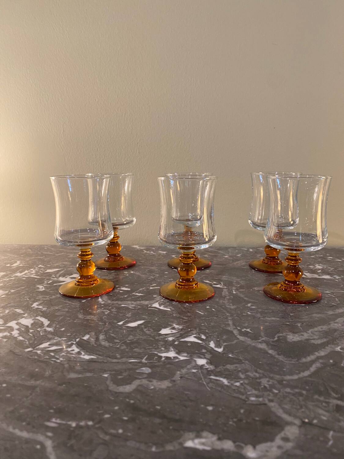 Amber ball-shaped glass base