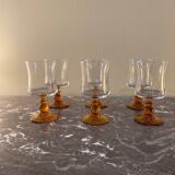 Verre pied boule ambrée