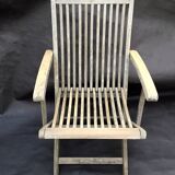 3 vintage folding garden chairs made of River Han teak