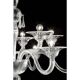 Chandelier en verre de Murano vénitien transparent élégant