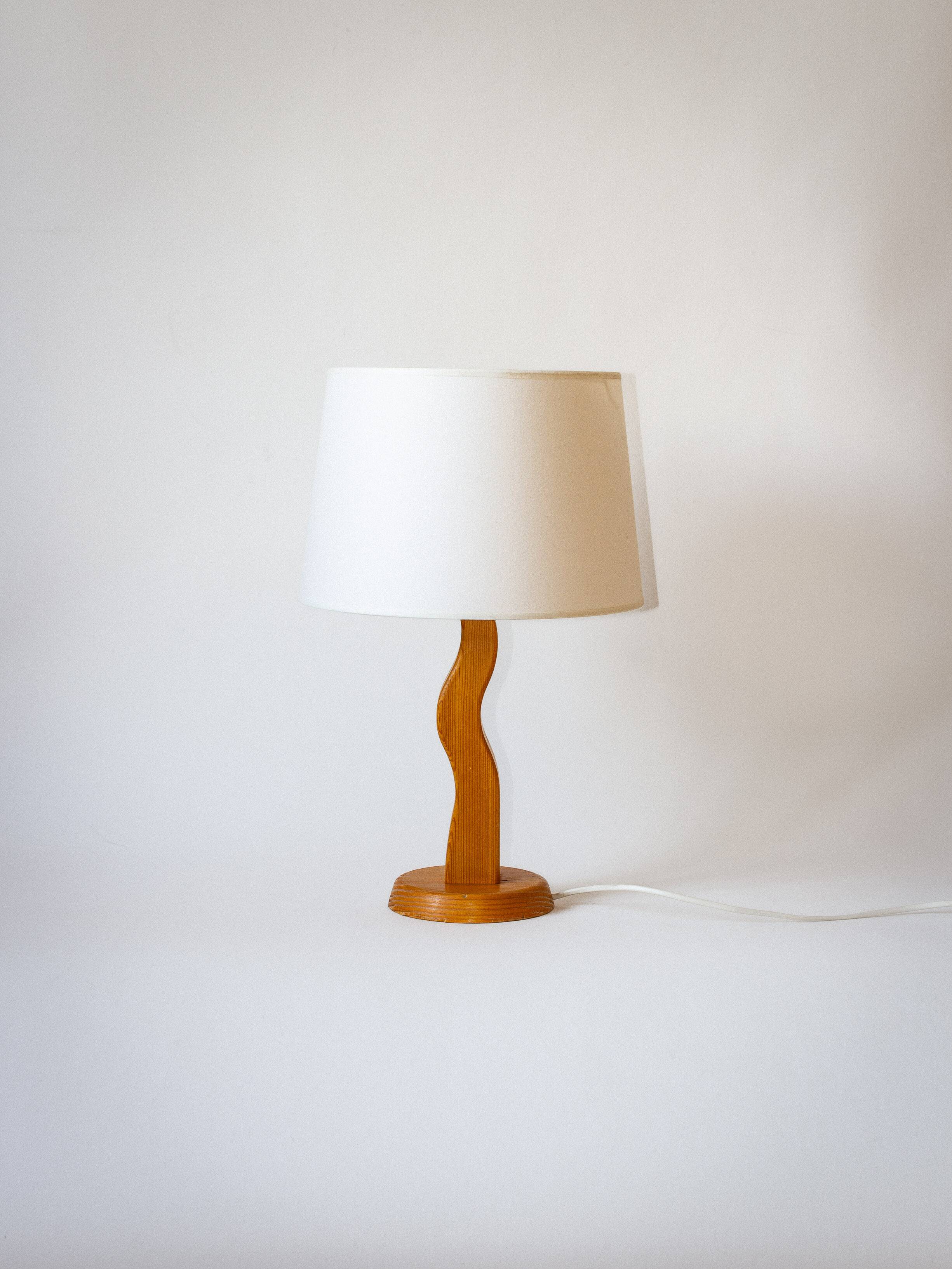 Organically shaped pine lamp base, 1980s