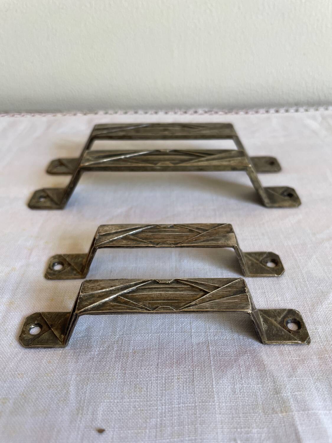 Set of 4 Art Deco handles