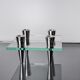 Square glass candleholder, 4 flames, denmark, 1970