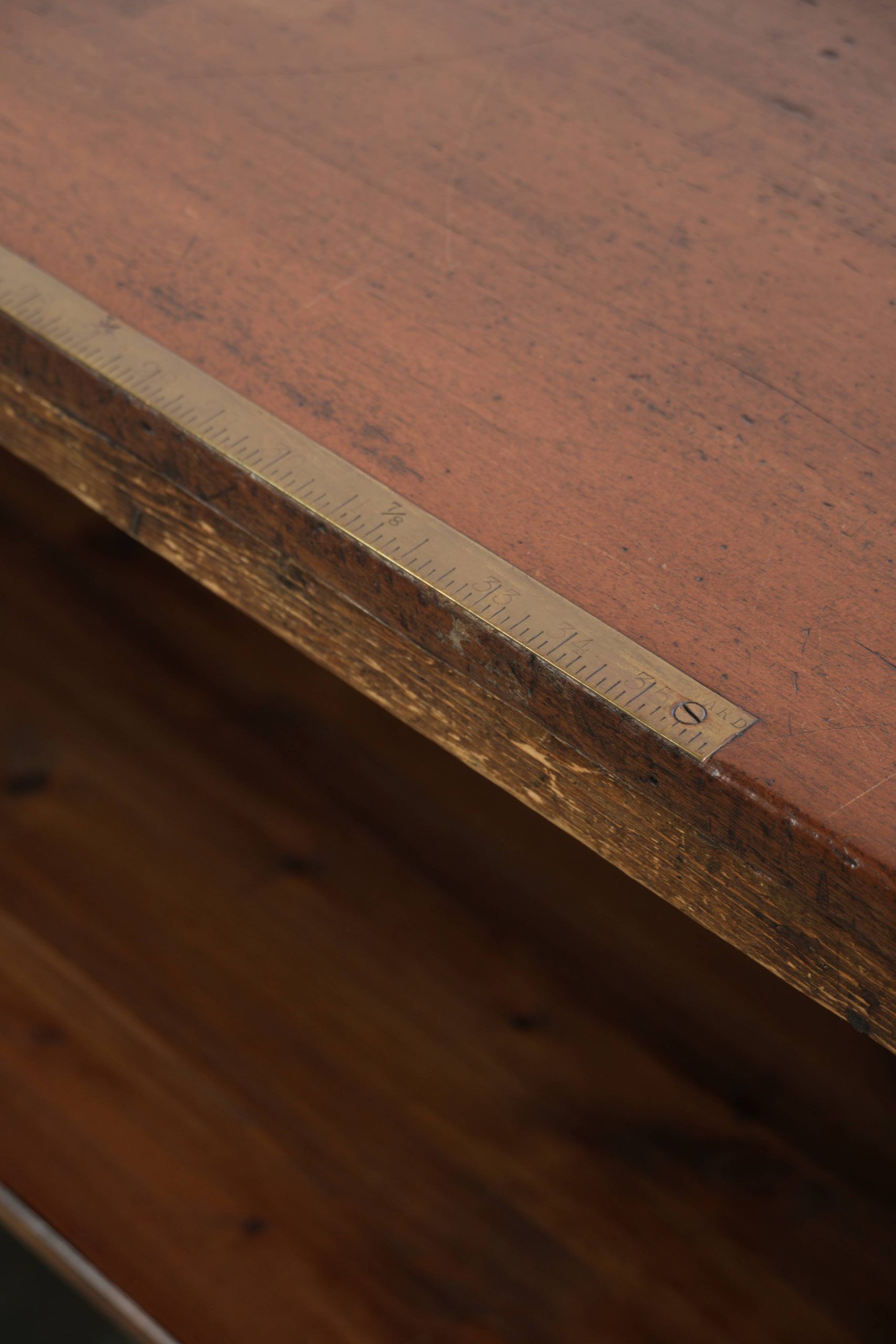 Large antique English shop counter / fabric counter from the 19th century