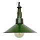 Industrial green enamel military pendant lamp with cast aluminium top, 1960s