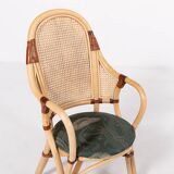 Set of 2 Vintage 1970’s Rattan-Bamboo indoor/outdoor chairs