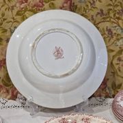 Large deep iron earth plate or small old round hollow dish Moulin des loups Dentelle model