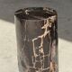 Small black petrified wood side table with beige stripes H28 D18 - 3347