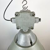 Industrial explosion proof lamp with aluminium shade from polam, 1970s
