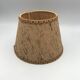 Pair of vintage burlap and braid lampshades