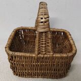 Small vintage rectangular wicker basket