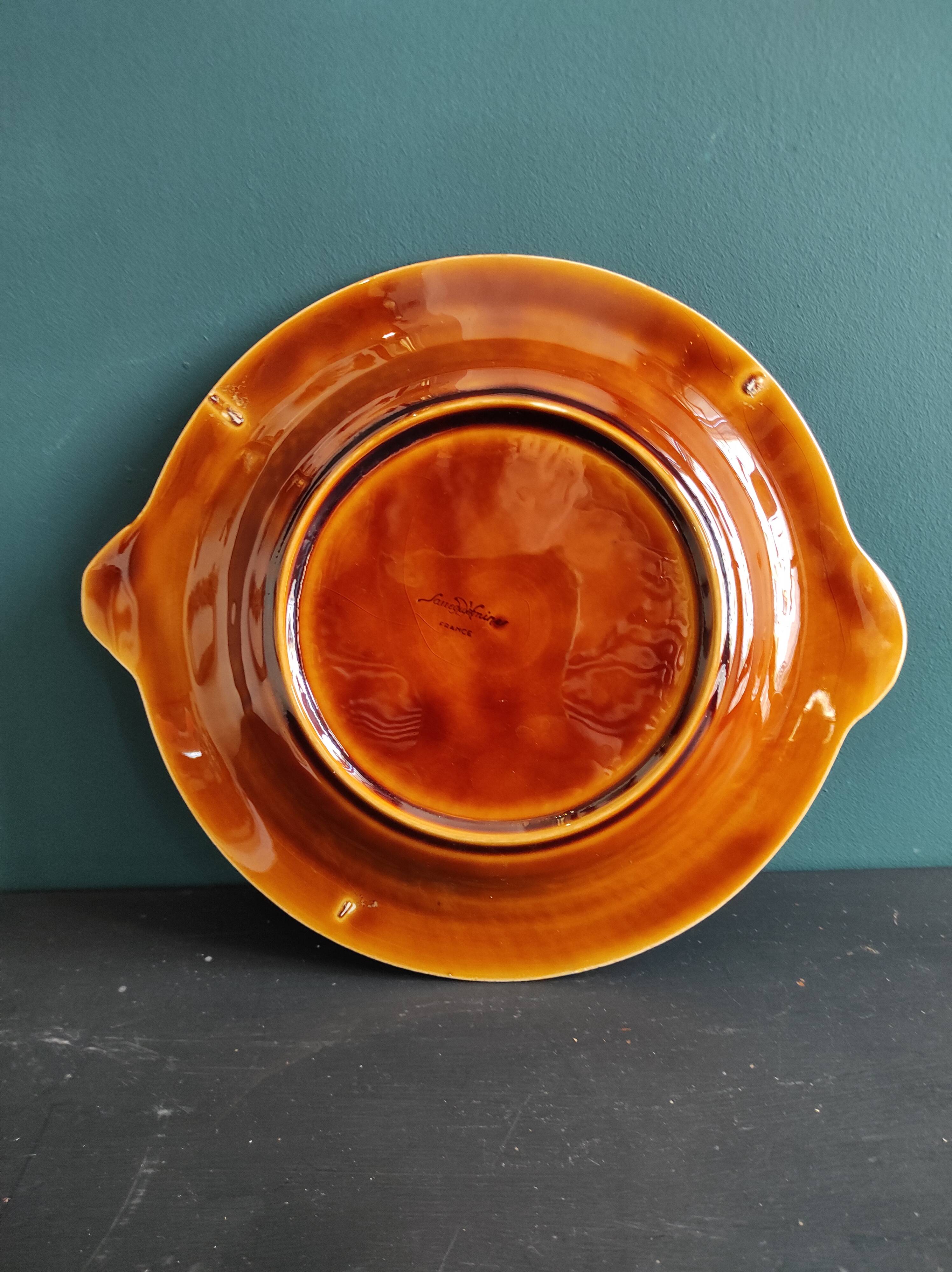 Vintage French fish plate, Sarreguemines