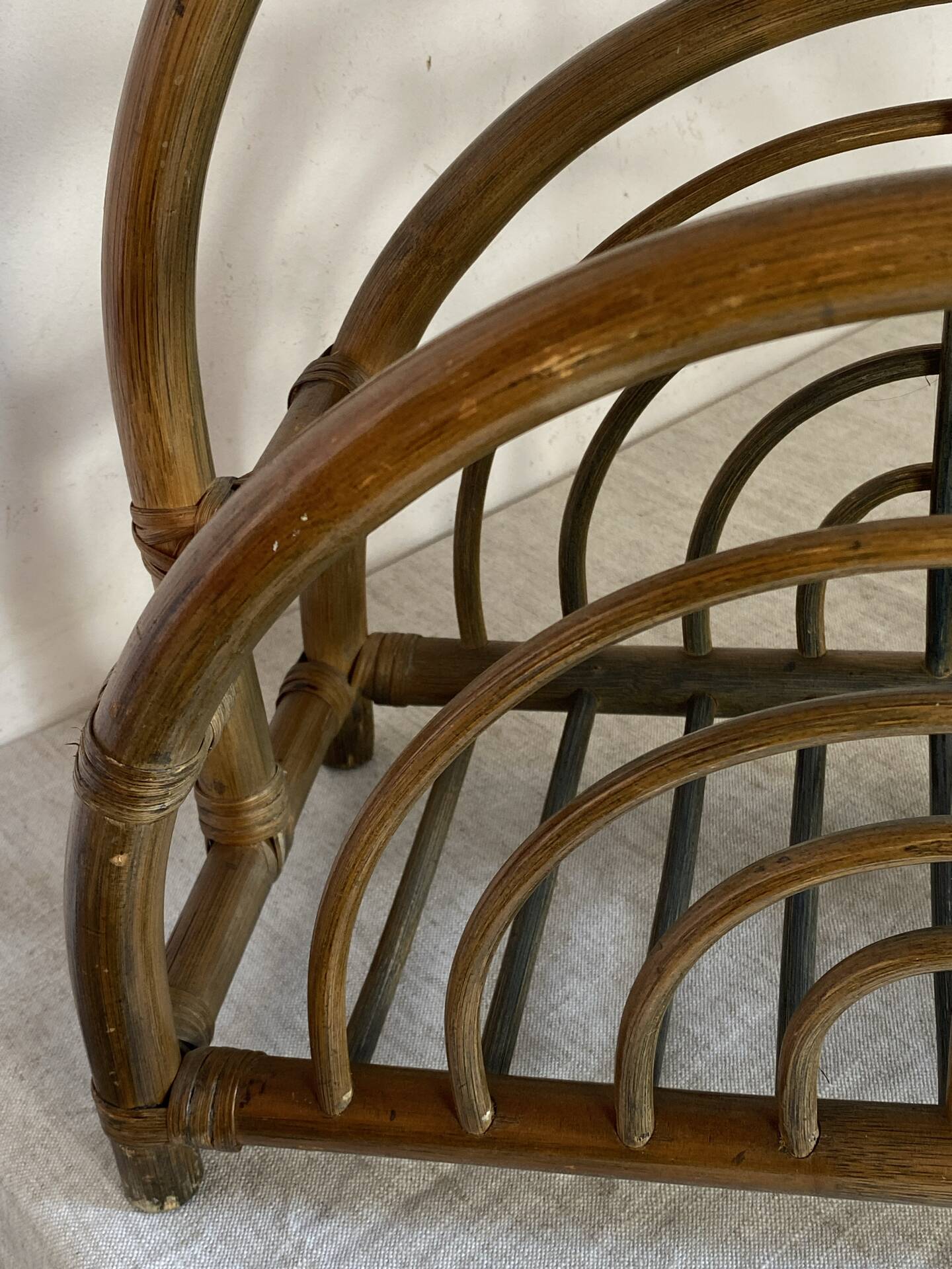 Bamboo and rattan magazine rack