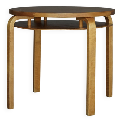 Table d'appoint à deux niveaux Modèle 70 d'Alvar Aalto en bois de bouleau. Finlande, années 1940.