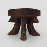 Milking stool carved in one piece, Ariège peasant art, 19th century