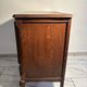Louis XV style oak TV cabinet with drop-down flap.