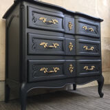 Revamped vintage black chest of drawers