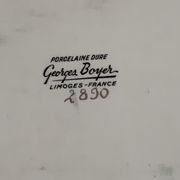 Cake service 6 dessert plates and 2 dishes Georges Boyer porcelain Limoges 1950