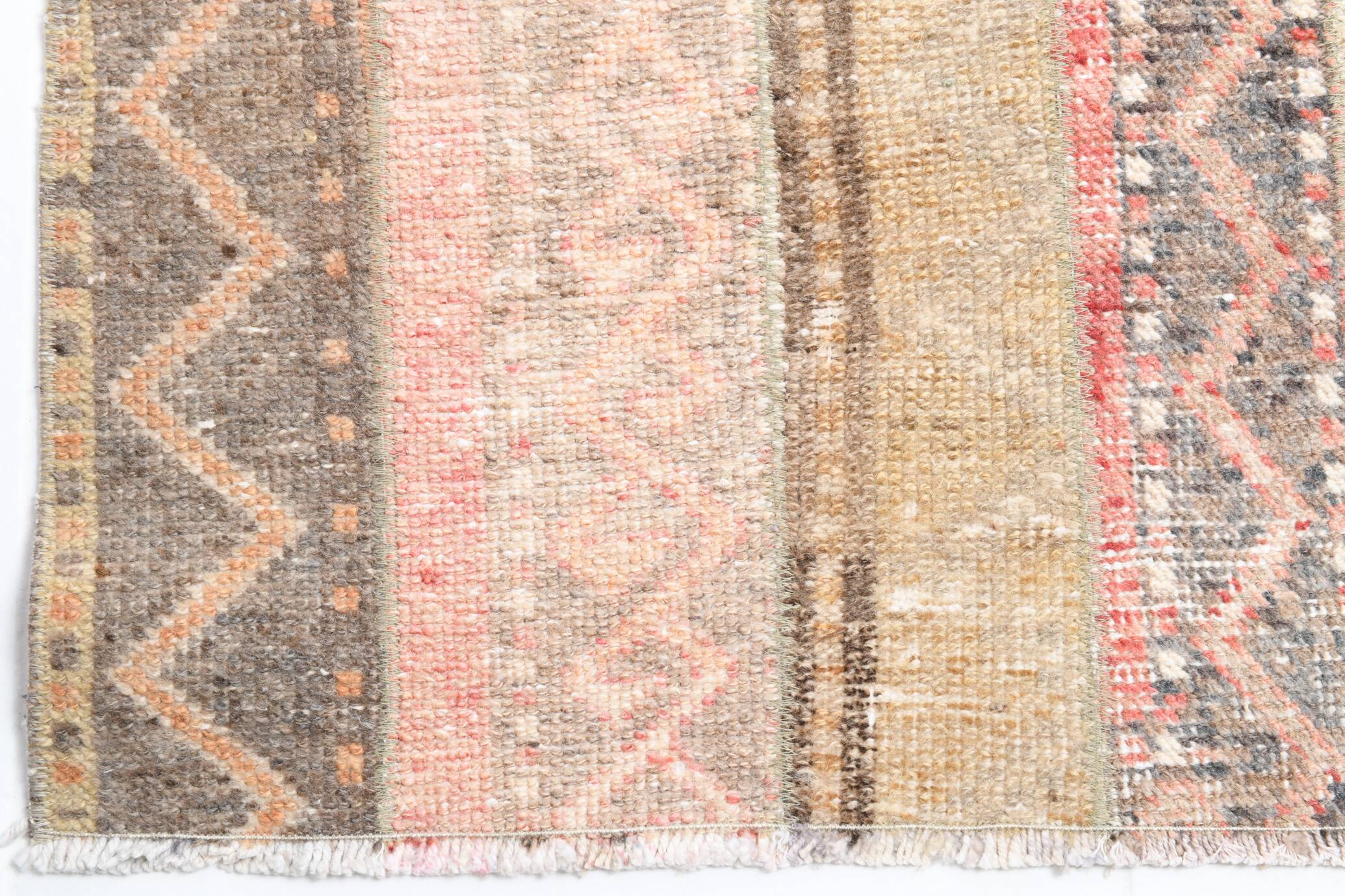2x10 Contemporary Red & Beige Turkish Runner Rug, 59x298Cm