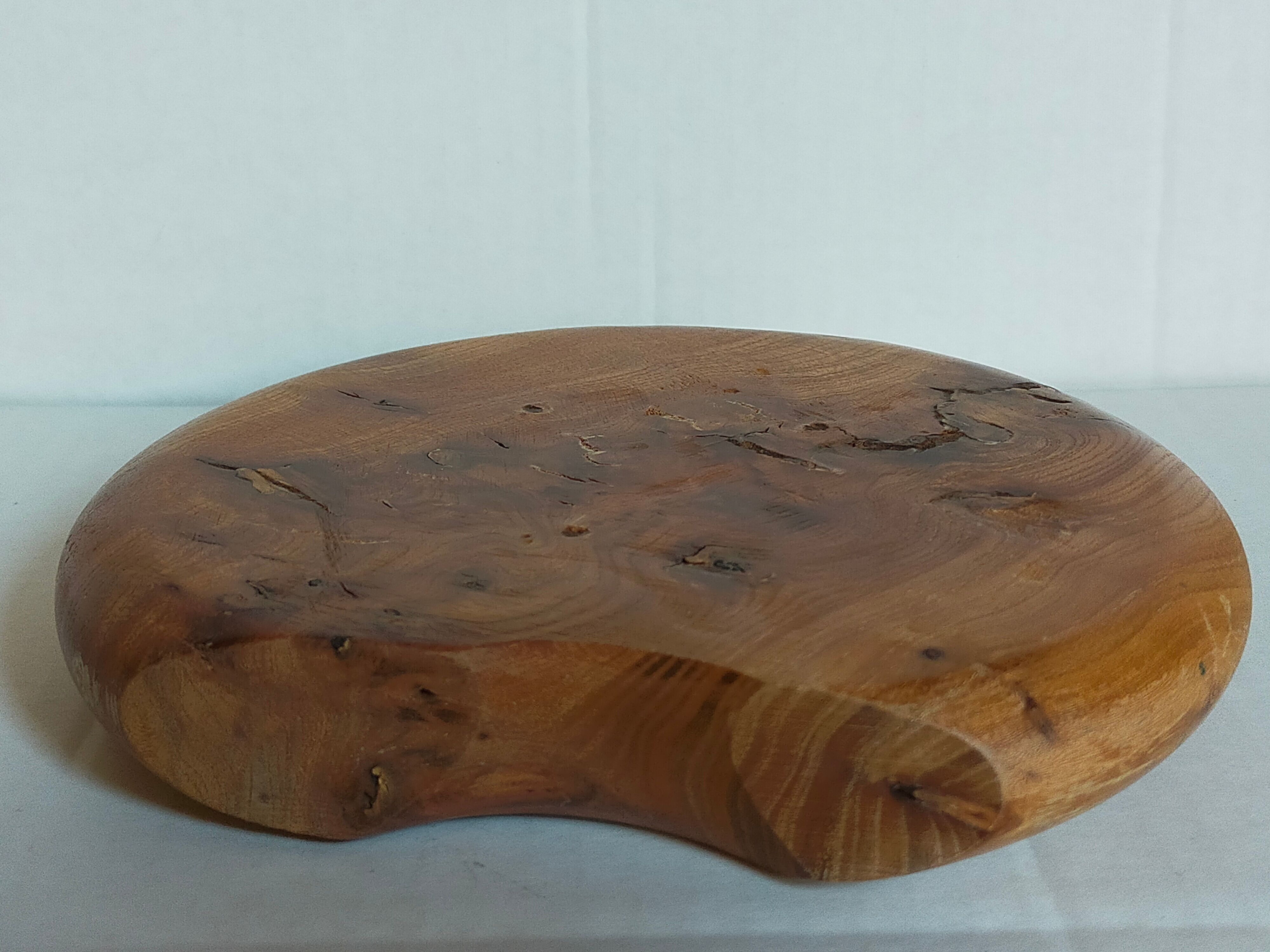 Solid wood vase vintage elm magnifying glass