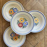 Assiettes creuses vintage fleuries "Phénix"