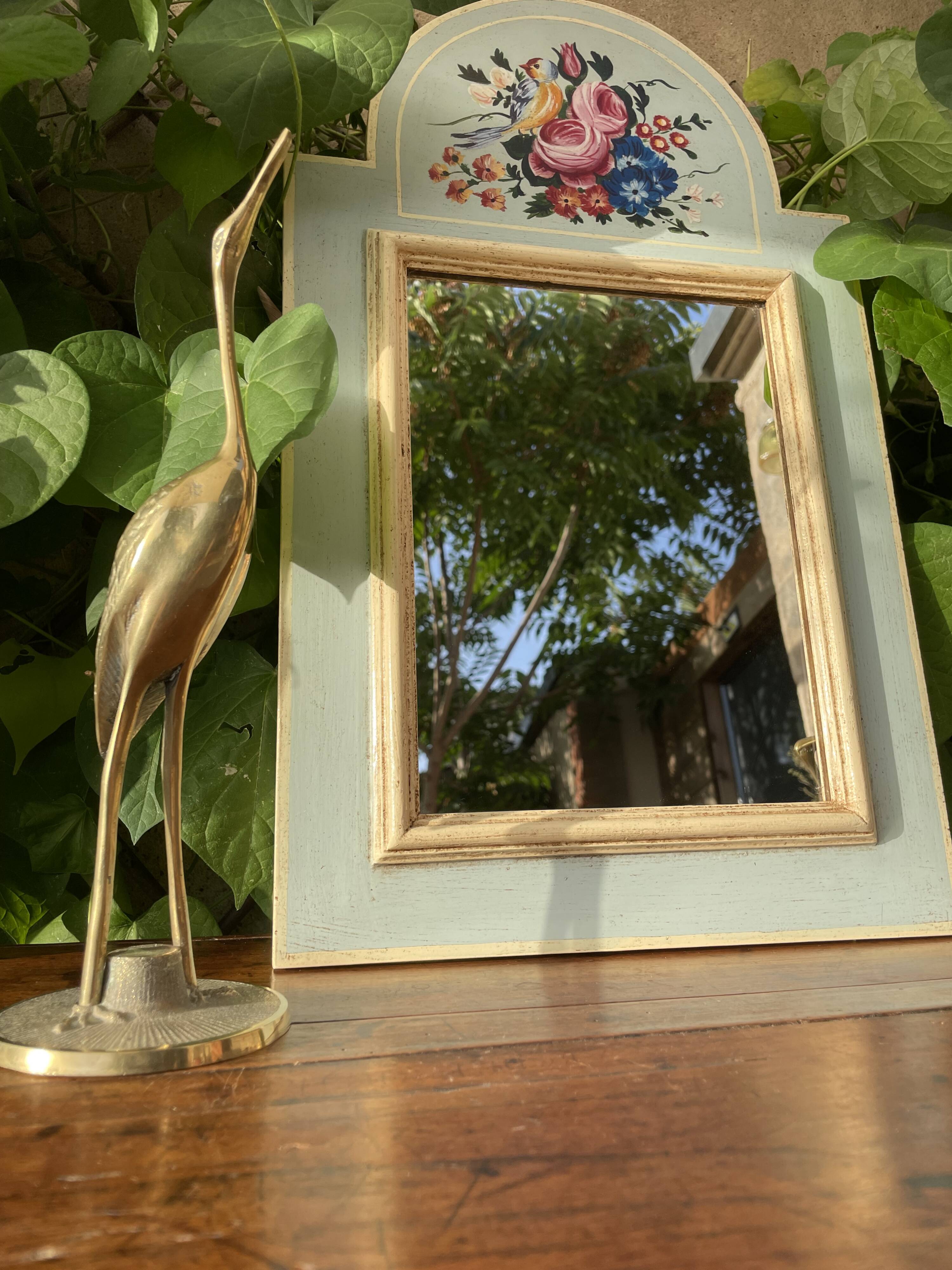 Painted wood mirror