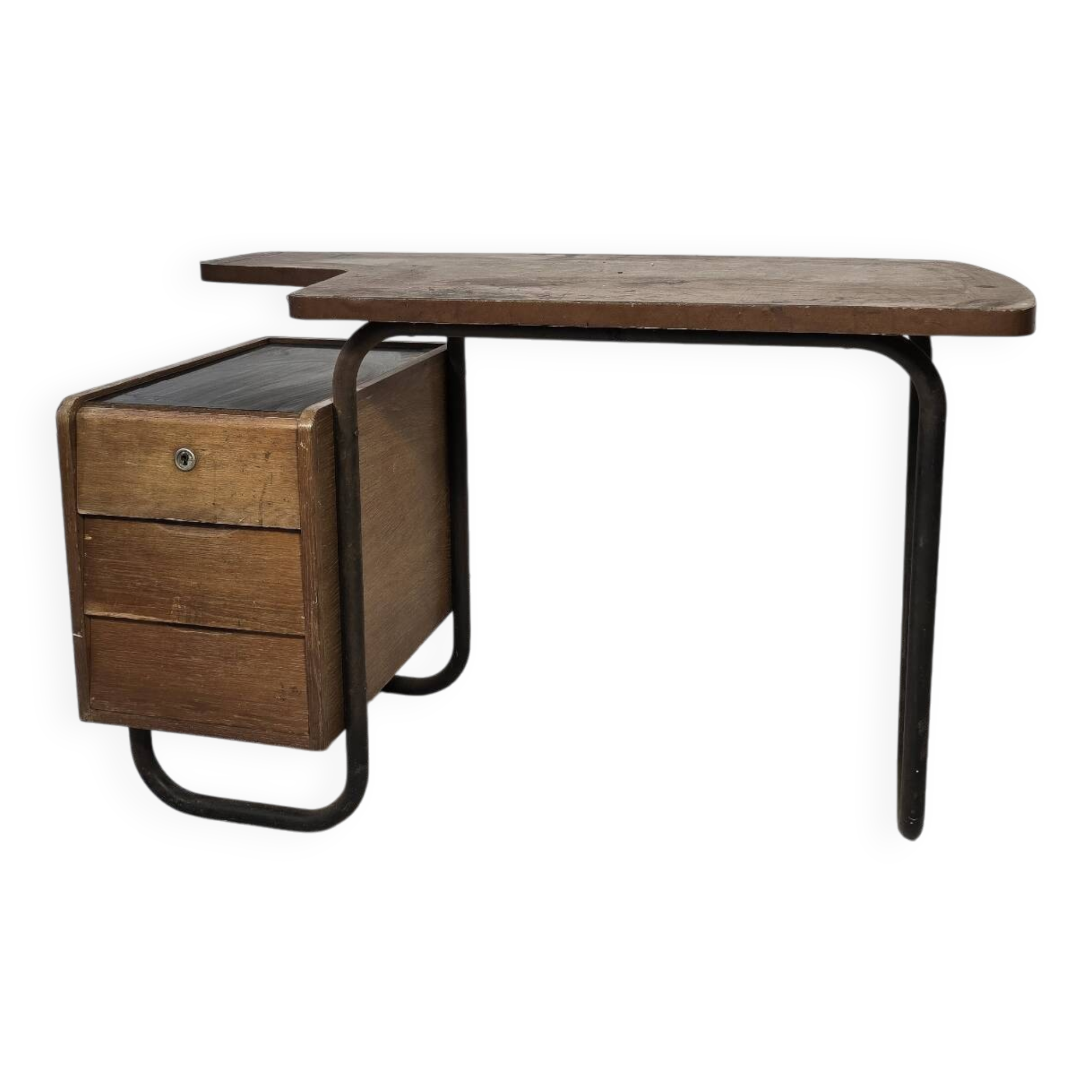 Mobilor Desk CAB Roger Charroy – modernist metal wood 1950 vintage