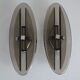 Pair of smoked glass and vintage chrome wall lamps