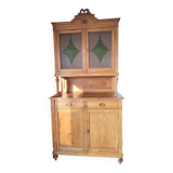 Vaisselier 2 corps en bois et vitraux