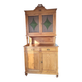 Vaisselier 2 corps en bois et vitraux