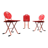 Chaise pliante vintage postmoderne italienne Charlie par Carlo Bimbi & Nilo Gioacchini pour Segis, années 1980, lot de 3