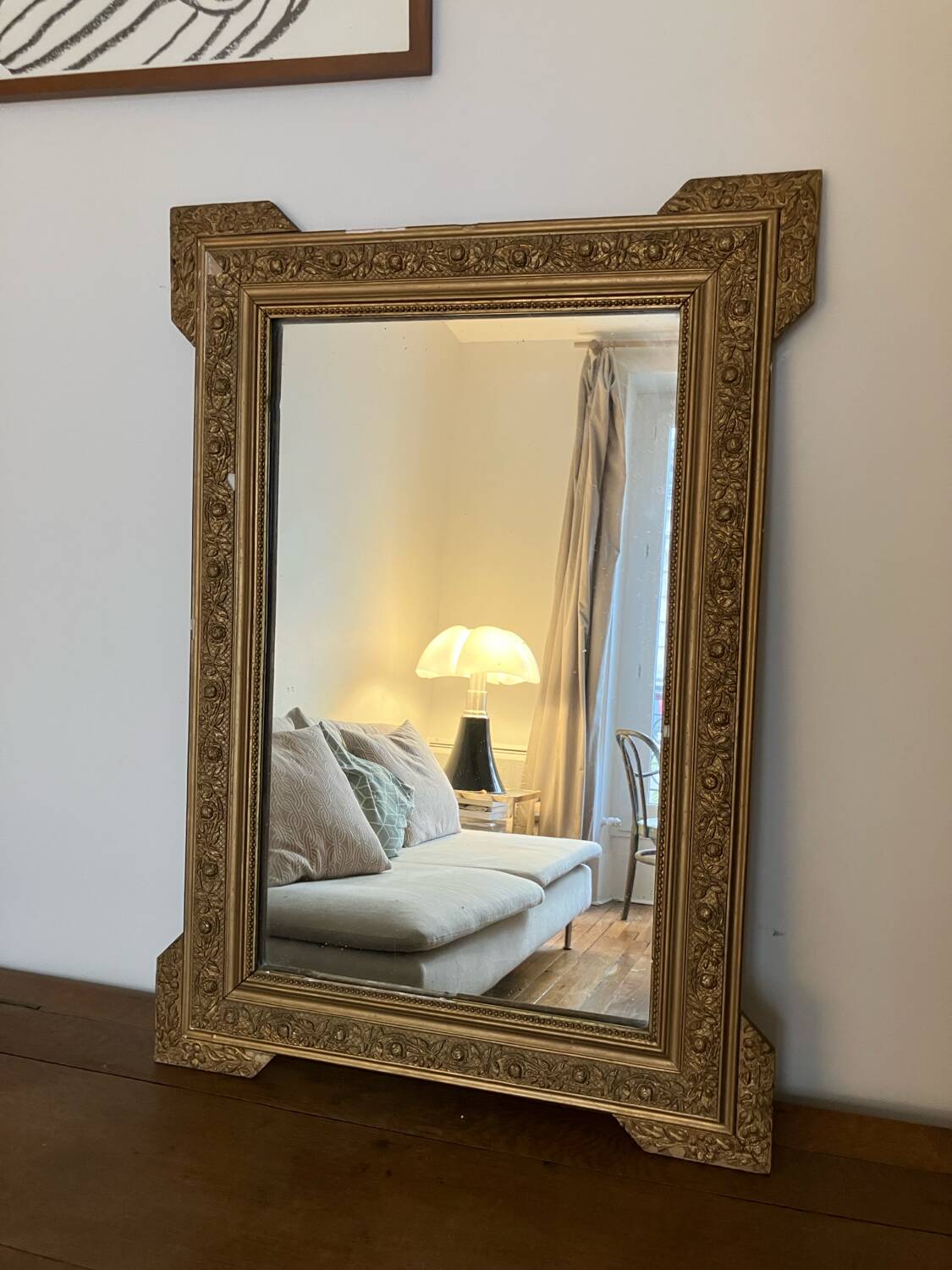 Gilded mirror, mercury glass