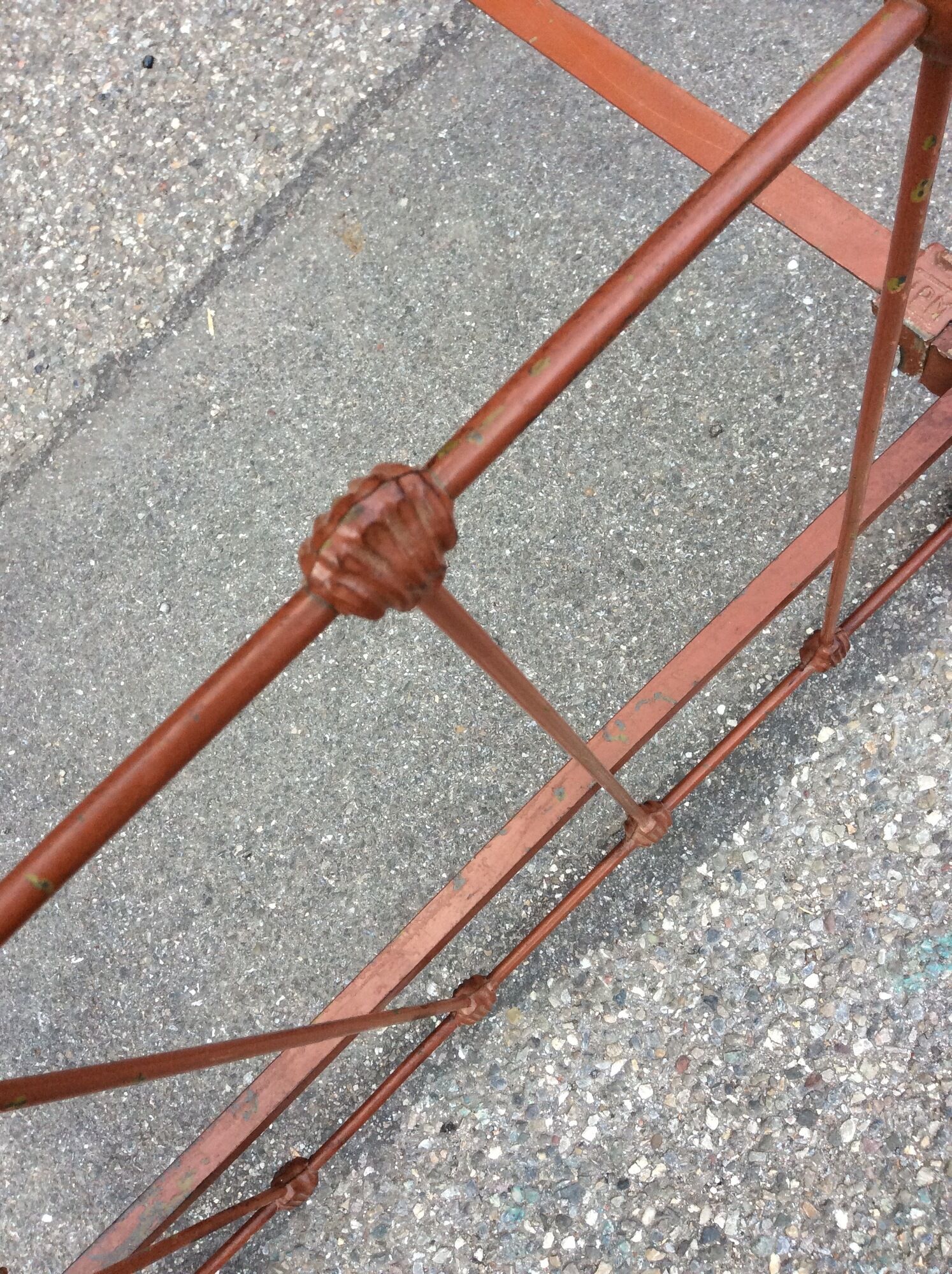 Pair of vintage in wrought iron bed heads 1920