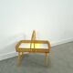 Rattan vintage tray on legs with yellow formica, fruit basket