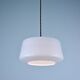 Vintage Mid-Century Baby Blue Glass and Brass Pendant Lamp