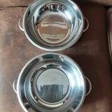Set of 2 stainless steel salad bowls